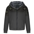 thumbnail image 5 of HAPIMO Discount Men's Fashion Puffer Jacket Color Patchwork Zipper Quilted Thickened Multi Pocket Hooded Fall Winter Cotton Jacket with Drawstring Black, 5 of 5