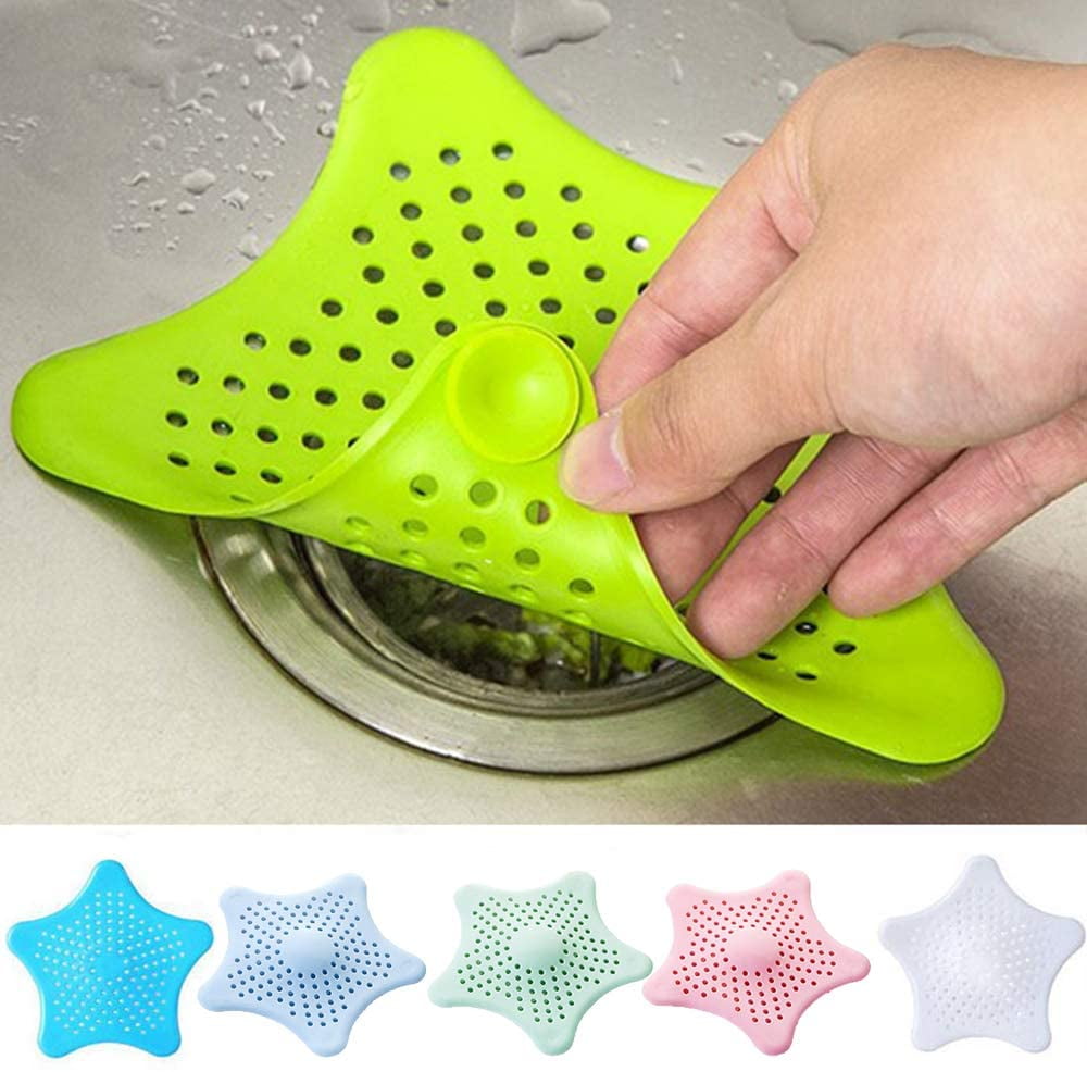Kitchen Sink Drain Cover Shower Hair Catcher Plastic Bath Suction Cups DS 