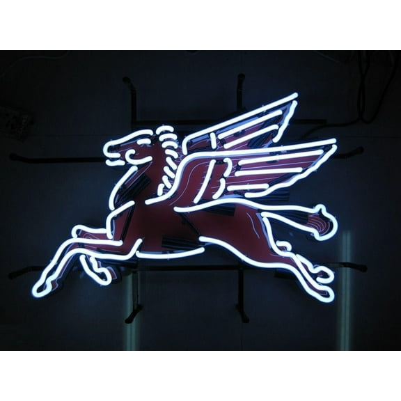 Queen Sense 20"x16" Mobil Oil Flying Pegasus Horse Neon Sign HD Vivid Printing Handmade Artwork Neon Light 120MOPLVVD