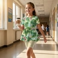 thumbnail image 5 of Grblisyd Girls Hawaiian Outfits Tops + Elastic Waist Shorts Clothing Sets Summer Clothes 1-13 Years, 5 of 6