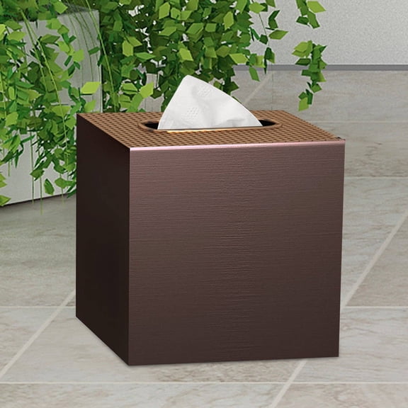 Tissue Box | Stainless Steel Square Facial Tissue Box Holder | Copper & Oil Rubbed Bronze Finish