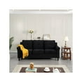 thumbnail image 4 of Naomi Home Button Tufted Microfiber Sofa-Color:Black, 4 of 11