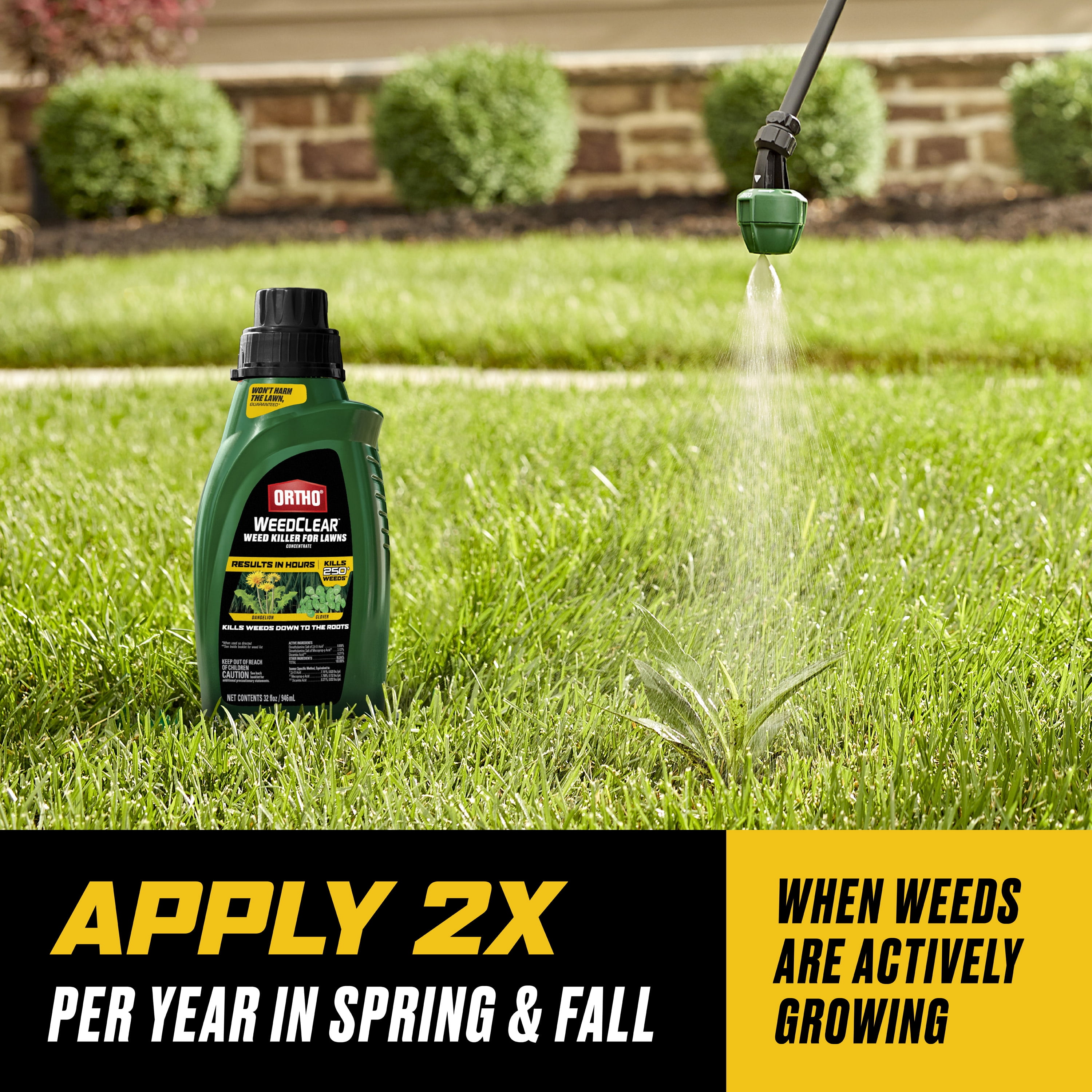 Ortho WeedClear Weed Killer for Lawns Concentrate, Kills Dandelion and More, 32 fl. oz.