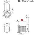 thumbnail image 3 of Cerradura de puerta de armario, cerraduras de caja de herramientas, cerradura de casillero de cilindro, candado para buzón, cerradura de caja de armario con 2 llaves para herrajes para muebl, 3 of 5