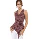 thumbnail image 1 of INSPIRE CHIC Top peplum envolvente con dobladillo asimétrico en la cintura con cuello en V sin mangas para mujerBorgo?a M, 1 of 6