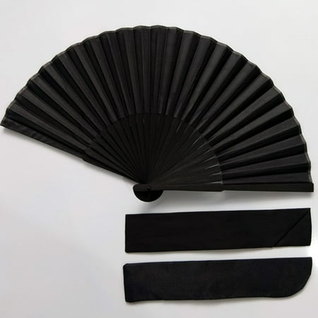 

Chinese Style Black Vintage Hand Fan Folding Fans Dance Wedding Party