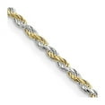 thumbnail image 3 of Sterling Silver & Vermeil 1.85mm Diamond Cut Rope Chain Bracelet Size 8, 3 of 6