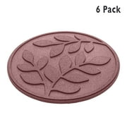 RevTime 6 Pcs Rubber Garden Stepping Stone with Olive Leaves Design 17-3/8", 3/4" Thick, Red