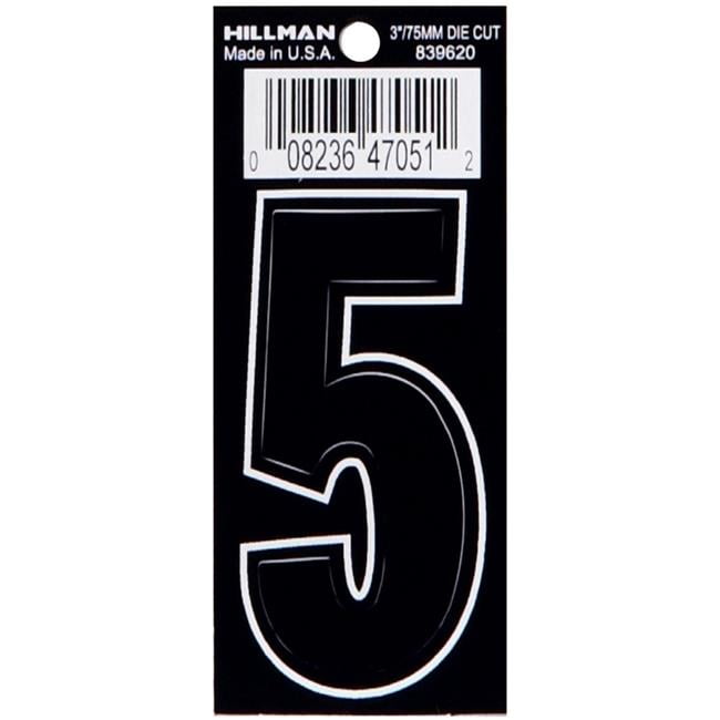 Hillman Group 839620 3 in. Black Glossy Vinyl Thin DieCut Adhesive