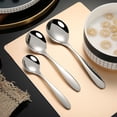 thumbnail image 1 of npkgvia Kitchen Utensils,Clearance,Original Bouillon Stainless Steel Soup Spoons 6 Set Gloss,Dinnerware Sets,Tools, 1 of 4