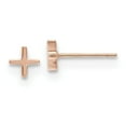 thumbnail image 2 of Stainless Steel Polished Rose IP-plated X Post Earrings, 2 of 7