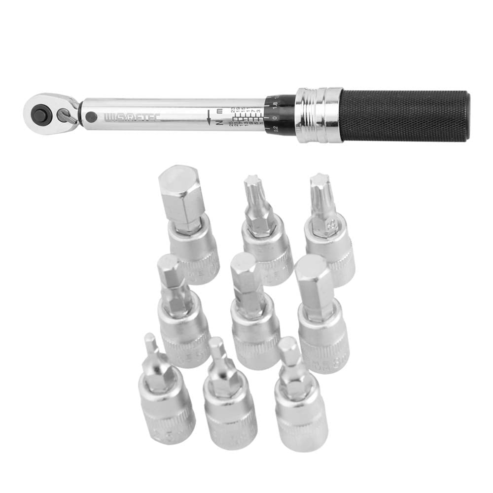 1/4" DR 1-25Nm Mini Adjustable Bike Torque Wrench Set Bicycle Fixing Tools Kit Ratchet Mechanical Torque Spanner Manual Wrenches