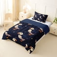 thumbnail image 2 of jejeloiu Night Sky Puffin Design Twin Comforter Sets,Navy Starry Accent Bedding Set For Boys,Dark Blue,Navy Blue Reversible,2-Piece,1 Comforter and 1 Pillowcase, 2 of 7