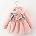 thumbnail image 3 of GYRATEDREAM Toddler Baby Girl's Fall Winter Coat Jacket Rabbit Ear Hoodie Snowsuit Thick Warm Coat Jacket Outwear, 3 of 9