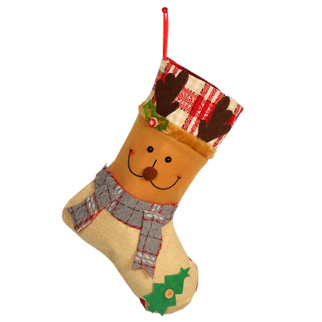 Gibobby Calcetines de Navidad Decoración del Árbol de Navidad Adornos colgantes Decoración de la pared de la puerta del (E)