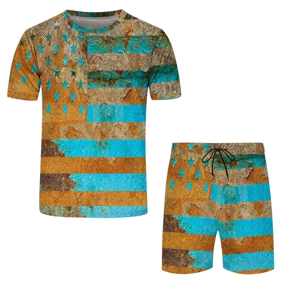 Vedolay Short Sets For Mens Men's 2 Piece Outfits Summer Comfy Fashion Track Suit Casual Set for Men,Yellow XL