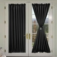 thumbnail image 2 of DONGPAI Blackout French Door Curtain, Rod Pocket Thermal Insulated Privacy Door Curtain Window Drapery, 24''x 40'', Black, 1 Panel, 2 of 8