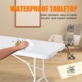 thumbnail image 3 of 8 Foot Folding Table,White Plastic Folding Table,Built-in Handle,Indoor Outdoor Table for Picnic Party Dining Camping,White, 3 of 7