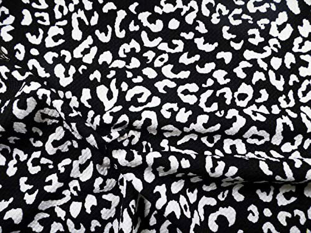 10 Yard Lot Bullet Printed Liverpool Textured Fabric Stretch Cheetah Black with White O21