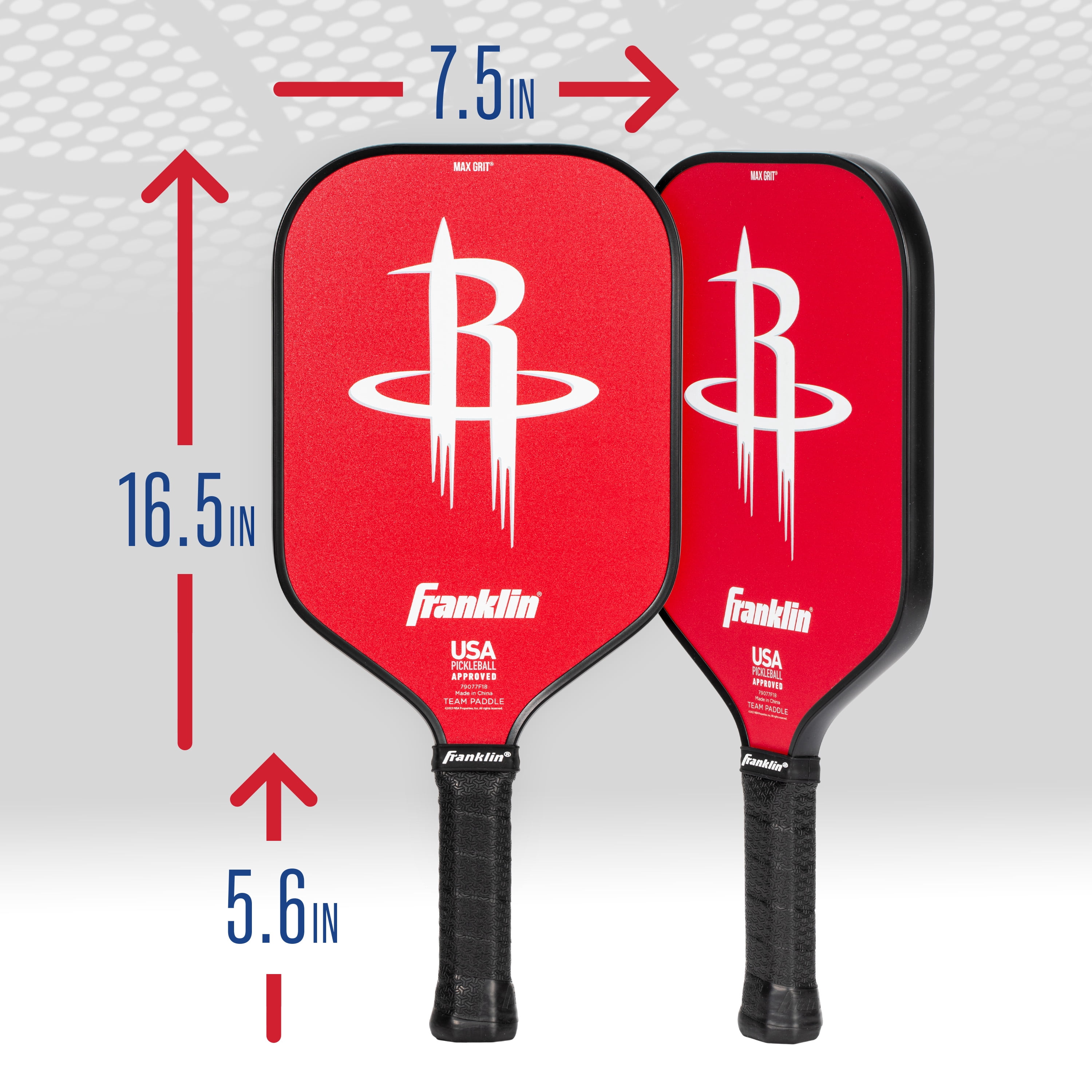 Franklin Sports NBA Houston Rockets Pickleball Paddle - Official NBA Team Pickleball Paddles - USAP (USAPA) Approved Premium Quality Pickleball Paddles - Authentic Team Logos + Colors