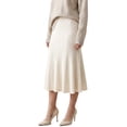 thumbnail image 4 of INSPIRE CHIC Womens Maxi Skirt Ribbed Knit Fishtail Elastic Waistd Bodycon Stretchy Soft Elegant Fall Winter Sweater Skirts Small Apricot, 4 of 6