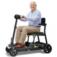 thumbnail image 3 of COOLHUT Foldable 4-Wheel Mobility Scooter for Adults, 35lbs Ultra Lightweight Mobility Scooter, 25+ Mile Long Range, Power Scooter with Removable Dual Lithium Batteries, 300 lbs Capacity, Black, 3 of 11