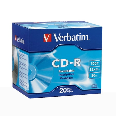 Verbatim, VER94936, 700MB Branded 52X Slim Case CD-R,