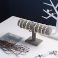 thumbnail image 2 of LAICAIW T-Bar Bracelet Holder, Bracelet Display Stand For Selling, Hair Tied Jewelry Organizer Watch Rack For Girl Home Show (Gray Linen), 2 of 7