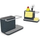 thumbnail image 4 of Caddy de plástico: organizador/almacenamiento para fregadero con escurridor integrado, soporte para esponja, cepillo, líquido para lavar platos y paño de cocina, extraíble, tamaño normal, gris, 4 of 5