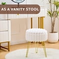 thumbnail image 3 of Taburete de tocador Storage Ottoman Wimarsbon, redondo y moderno, blanco, 3 of 7