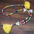 thumbnail image 3 of Women Tassel Wooden Beads Necklace Pendant Bohemian Chain Jewelry Accessory, 3 of 4