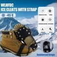 thumbnail image 7 of Ice Cleats,Crampons Ice Cleats for Shoes and Boots Women Men,Non Slip Grippers Spikes for Shoes with Straps,Ice Traction Cleats for Snow and Ice,Hiking,Walking,Fishing,Climbing(L), 7 of 7