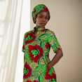 thumbnail image 3 of BAZINRICHE African Women Clothing O-neck Cotton Robe Long Dresses Free Head Scarf Lady Maxi Size, 3 of 5