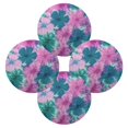 thumbnail image 2 of 15.4" Round Placemat Set of 4 Polyester Fabric Place Mats Non-Slip Dining Kitchen Table Mats for Kitchen Party Decor Pink and Teal Tie-dye, 2 of 5