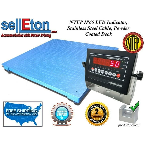NTEP 5 x 5 / 60" x 60" Industrial warehouse Floor scale with 10,000 lbs x 2 lb