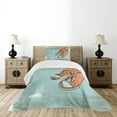 thumbnail image 4 of Ambesonne Modern Quilted Bedspread Set 2 Pcs, Vintage Punk Sport Shoes, Twin Size, Orange Pale Blue, 4 of 5