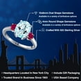 thumbnail image 2 of Gem Stone King 3.50 Ct Oval Sky Blue Topaz Red Created Ruby 925 Sterling Silver Ring, 2 of 6