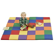 ECR4Kids SoftZone Patchwork Toddler Foam Activity Mat, 58in Square Tummy Time Mat - Assorted