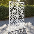 thumbnail image 2 of Tcbosik Metal Privacy Screen for Outdoor & Indoor Use, Free Standing Privacy Fence for Patio Garden Pool, 72"H x 45"W Decorative Privacy Panel, Easy Assembly, White, 2 of 8