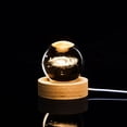thumbnail image 3 of Lámpara ambiental romántica de la luz de la noche de la bola de cristal brillante grabada 3D de la luz del globo de cristal con la base de madera, 3 of 5