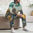 thumbnail image 7 of Logiee Desert Monkeys Drive Print Mens Long Sleeve Pajama Set,Notched Collar Pajamas for Men, Men's Sleepwear,Mens Sleepwear with Pockets & Button Down-Large, 7 of 7