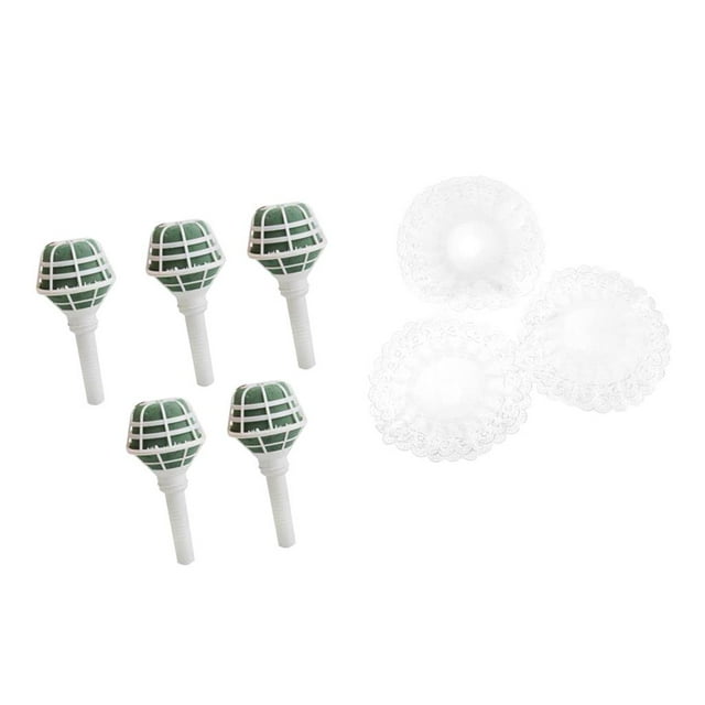 16 Unids / Set DIY Flor Nupcial Decoración Ramo Soporte Espuma + Collar de Encaje