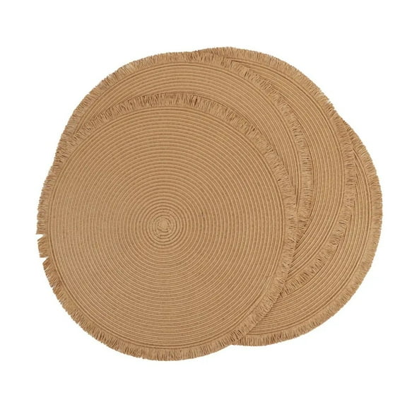 Fringe Border Set Of 4 Placemats Sand Color By Benson Mills