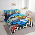 thumbnail image 3 of Erosebridal Sports Car Bedding Twin Size,Cartoon Race Car Comforter Sets with Sheets,Racing Print Bedding Sets Twin Size For Youth,Super Cozy Room Decoration Reversible,7pcs, 3 of 6