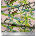 thumbnail image 2 of Soimoi Poly Georgette Fabric Branches,Parrot & Leopard Jungle Print Fabric by the Yard 42 Inch Wide, 2 of 3