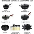 thumbnail image 2 of 24 Piece Nonstick Cookware Set with Medical Stone Coating, Oven & Dishwasher Safe, All Stovetop Compatible, Lightweight Farmhouse Design, 2 of 6