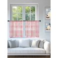 thumbnail image 4 of Sheer Curtains 54 Inch Length 2 Panels Set for Kitchen, Pink Plaid Semi Sheer Curtains for Windows, Modern Art Checkered Farmhouse Voile Window Treatments Rod Pocket Curtain, 4 of 7
