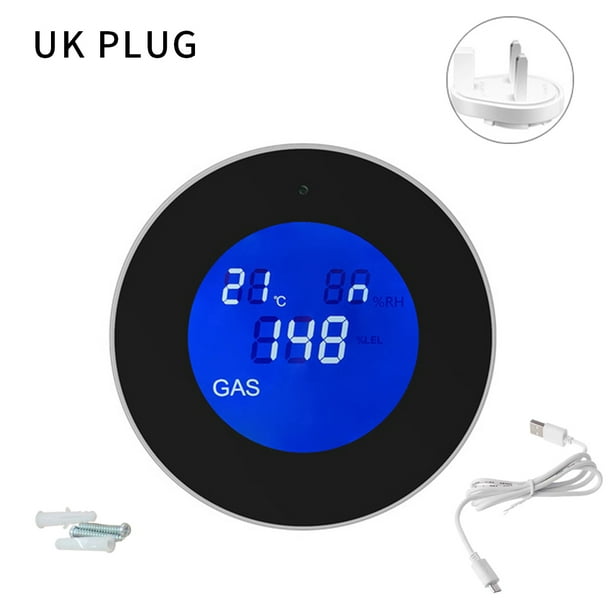 Tuya Alarma de fuga Cocina WiFi Detector de aire Sensor de fuga de aire interior Alarma inteligente, enchufe del Reino Unido Scienceny EL002970-03B