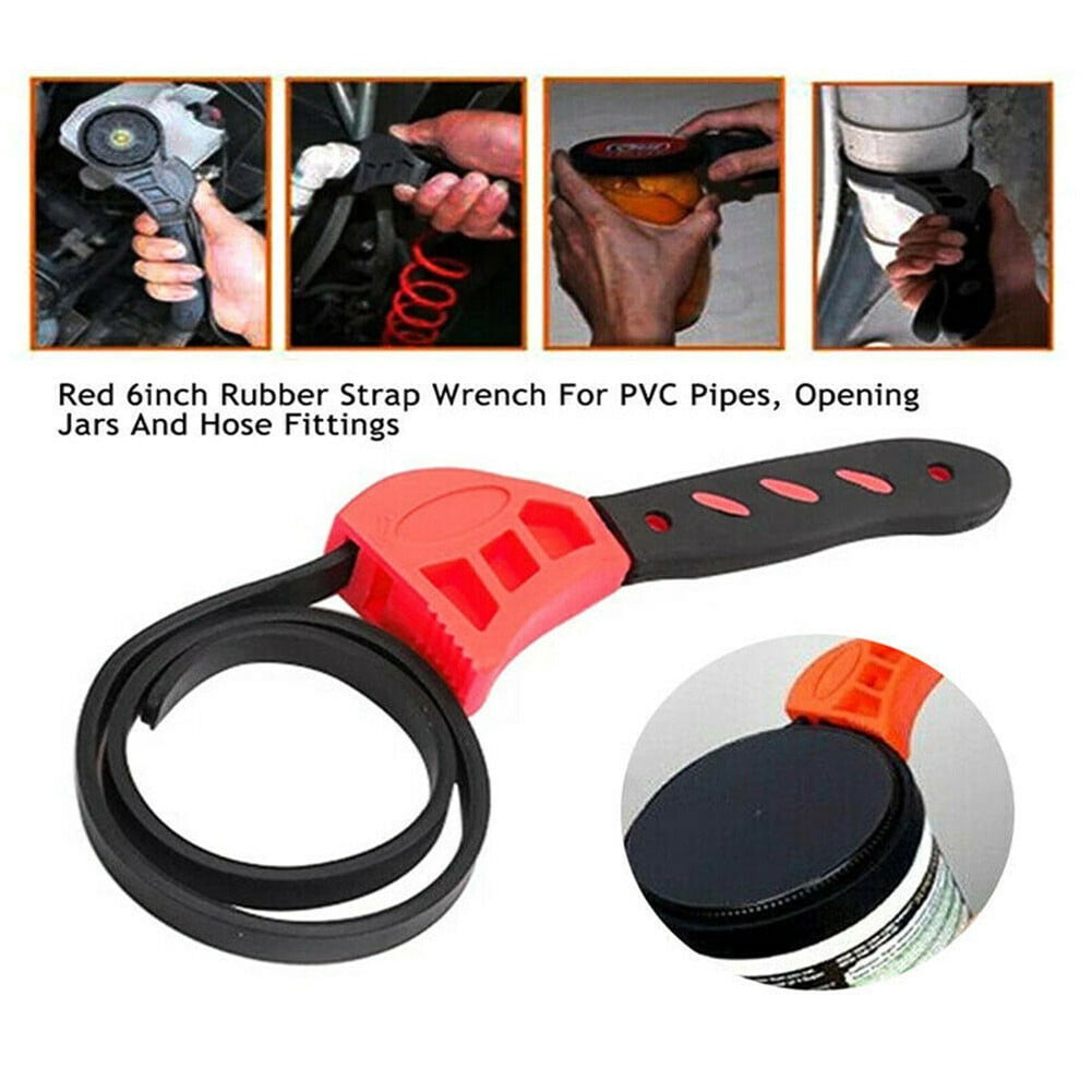 Adjustable Rubber Strap Wrench Spanner Tools Oil Filter Car Repair Bottle Opener 