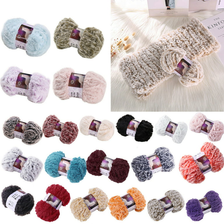 50g/Ball DIY Fluffy Plush Chunky Thick Knitting Yarn Multicolor Hand-Woven  Crochet Velvet Thread for Baby Warm Hat Scarf Sweater